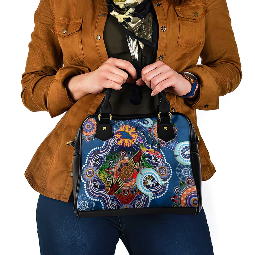 Custom NAIDOC Week 2024 Adelaide Crows Shoulder Handbag Australia Aboriginal Dot Painting