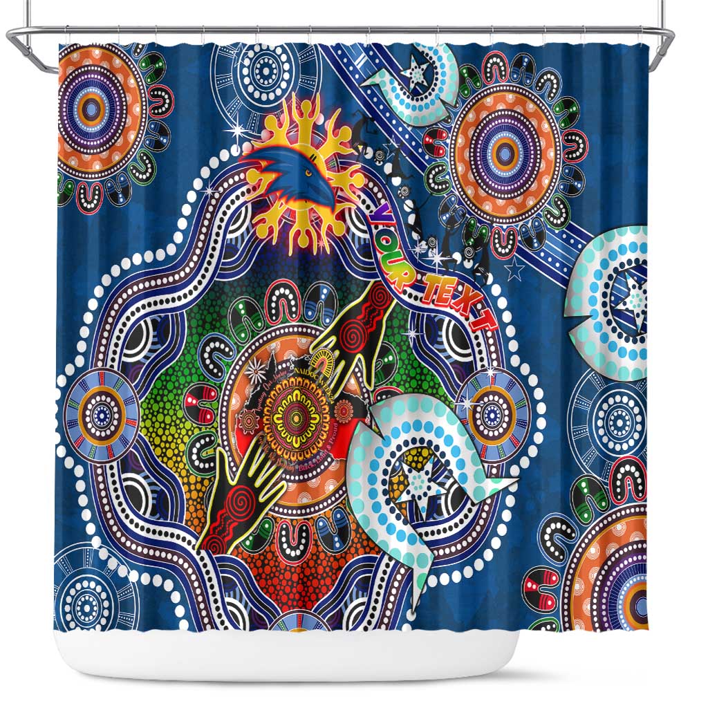 Custom NAIDOC Week 2024 Adelaide Crows Shower Curtain Australia Aboriginal Dot Painting