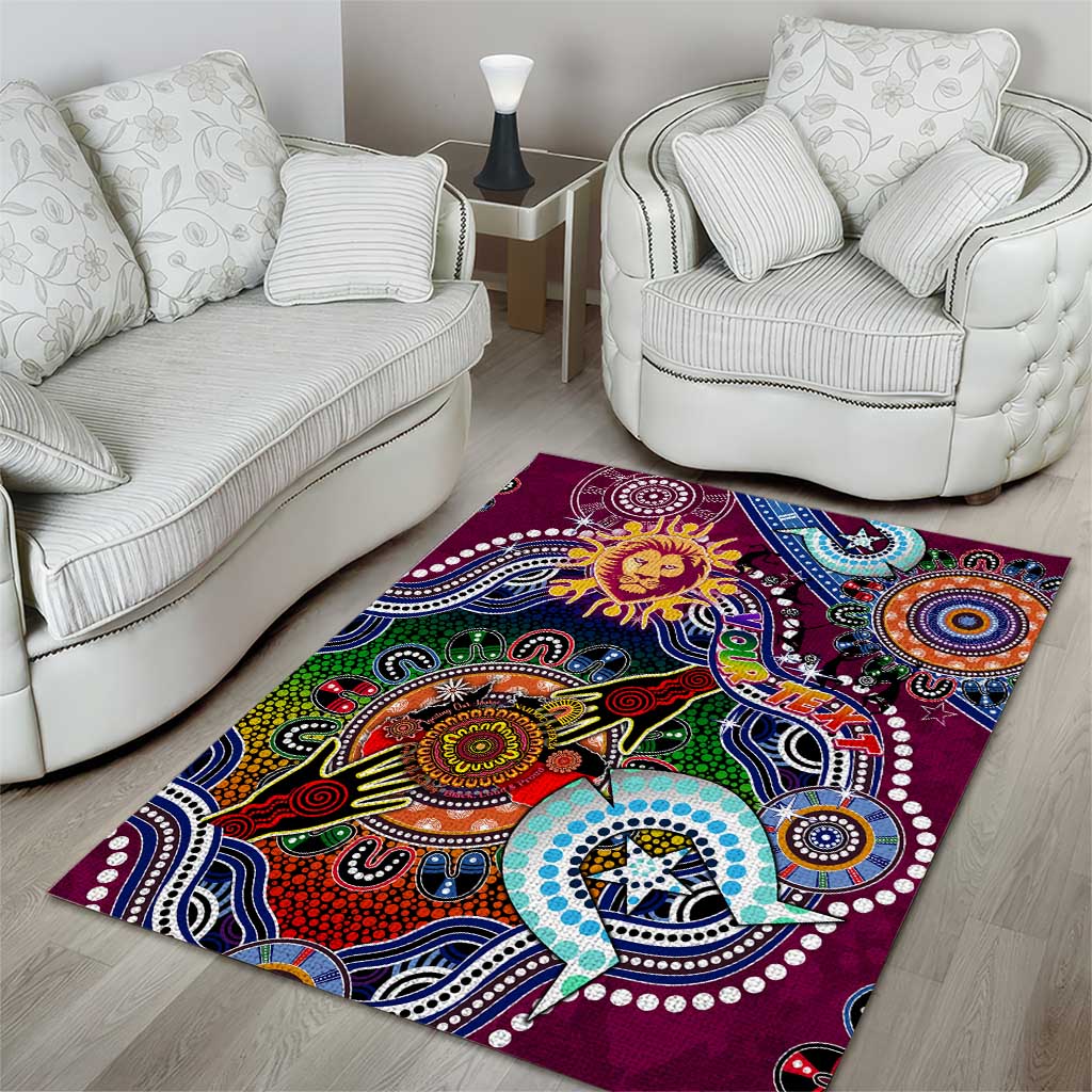 Custom NAIDOC Week 2024 Brisbane Lions Area Rug Australia Aboriginal Dot Painting