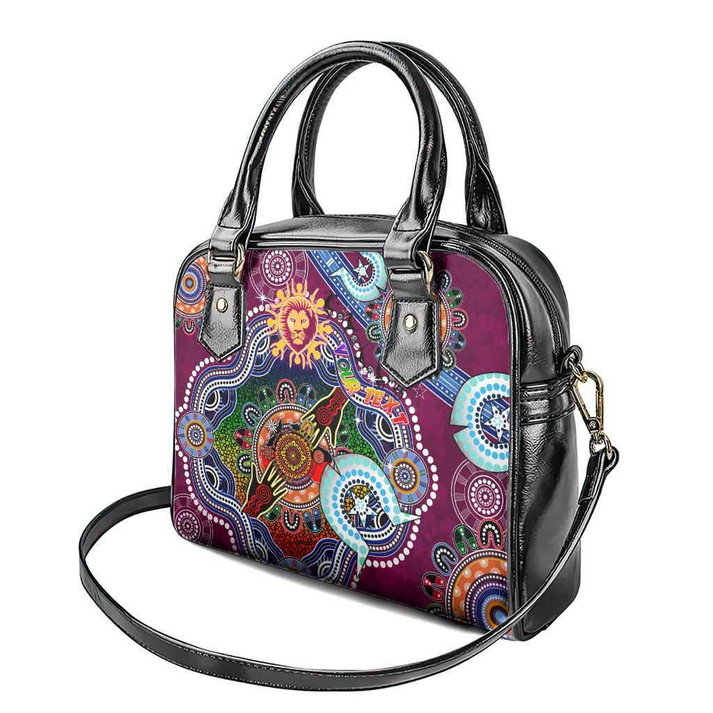 Custom NAIDOC Week 2024 Brisbane Lions Shoulder Handbag Australia Aboriginal Dot Painting