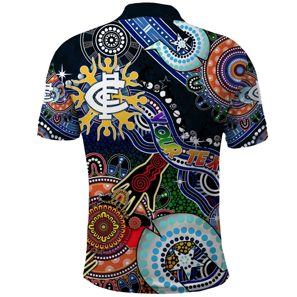 Custom NAIDOC Week 2024 Carlton Blues Polo Shirt Australia Aboriginal Dot Painting