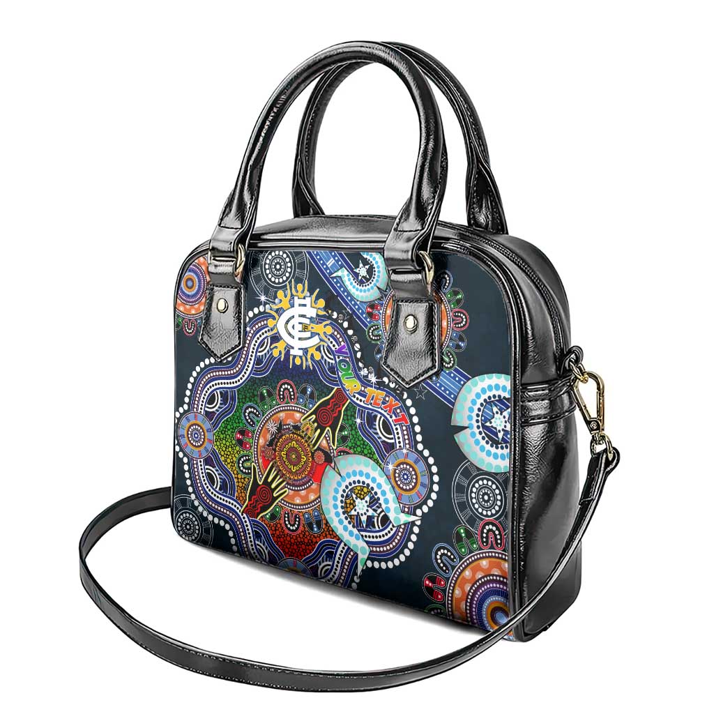 Custom NAIDOC Week 2024 Carlton Blues Shoulder Handbag Australia Aboriginal Dot Painting