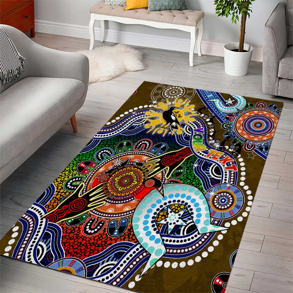 Custom NAIDOC Week 2024 Collingwood Magpies Area Rug Australia Aboriginal Dot Painting