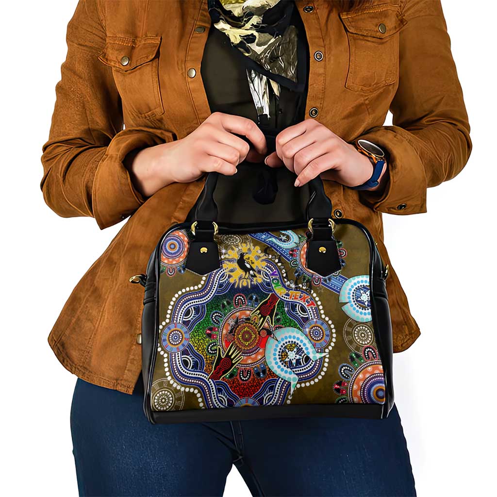 Custom NAIDOC Week 2024 Collingwood Magpies Shoulder Handbag Australia Aboriginal Dot Painting