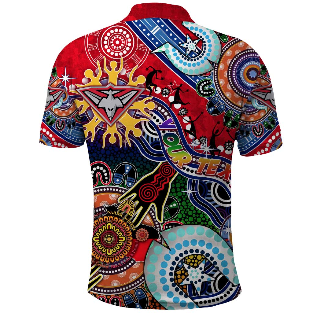 Custom NAIDOC Week 2024 Essendon Bombers Polo Shirt Australia Aboriginal Dot Painting