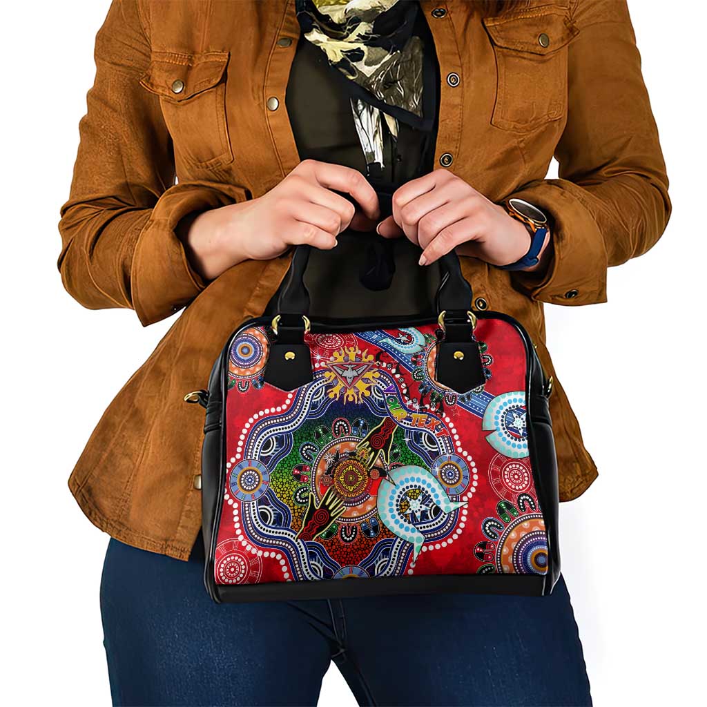 Custom NAIDOC Week 2024 Essendon Bombers Shoulder Handbag Australia Aboriginal Dot Painting