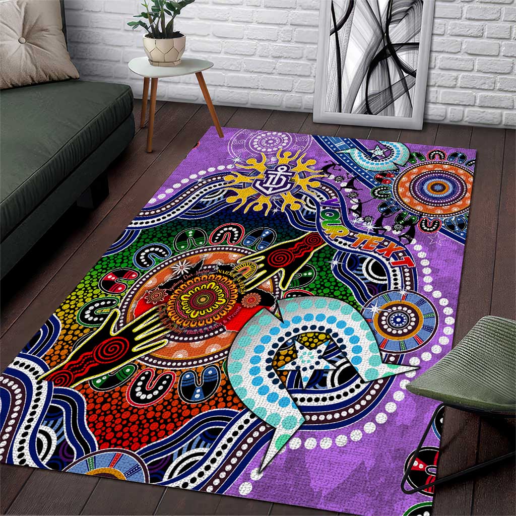 Custom NAIDOC Week 2024 Fremantle Dockers Freo Area Rug Australia Aboriginal Dot Painting