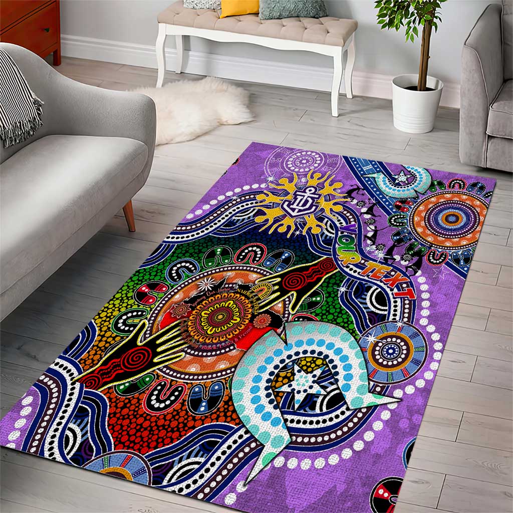 Custom NAIDOC Week 2024 Fremantle Dockers Freo Area Rug Australia Aboriginal Dot Painting