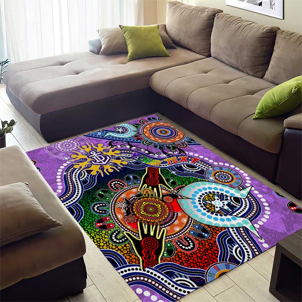 Custom NAIDOC Week 2024 Fremantle Dockers Freo Area Rug Australia Aboriginal Dot Painting