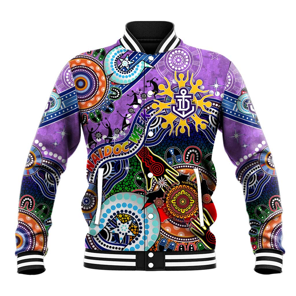 Custom NAIDOC Week 2024 Fremantle Dockers Freo Baseball Jacket Australia Aboriginal Dot Painting