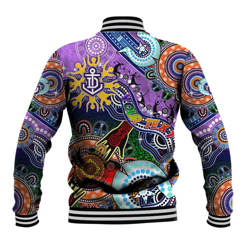 Custom NAIDOC Week 2024 Fremantle Dockers Freo Baseball Jacket Australia Aboriginal Dot Painting