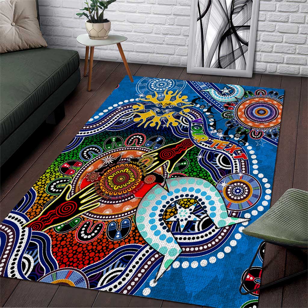 Custom NAIDOC Week 2024 Geelong Cats Area Rug Australia Aboriginal Dot Painting