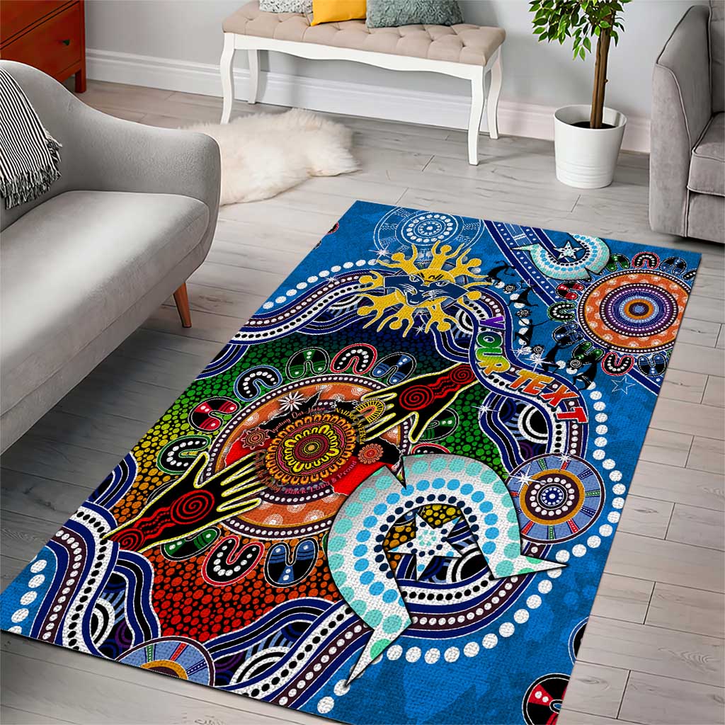 Custom NAIDOC Week 2024 Geelong Cats Area Rug Australia Aboriginal Dot Painting