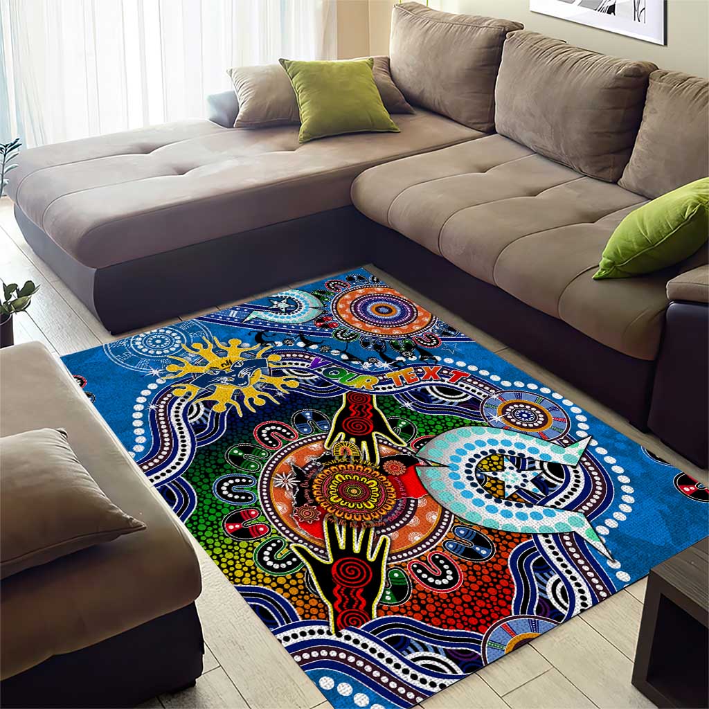 Custom NAIDOC Week 2024 Geelong Cats Area Rug Australia Aboriginal Dot Painting