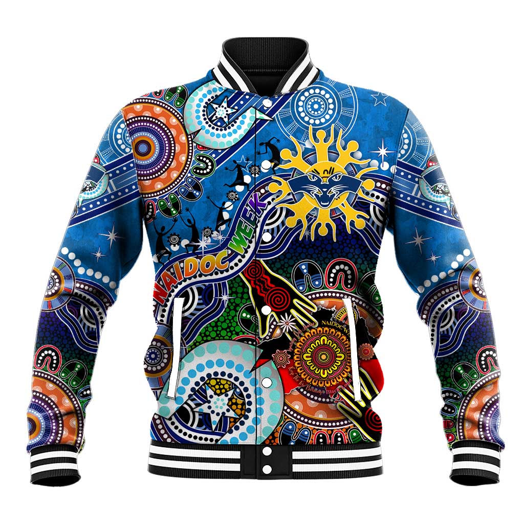 Custom NAIDOC Week 2024 Geelong Cats Baseball Jacket Australia Aboriginal Dot Painting