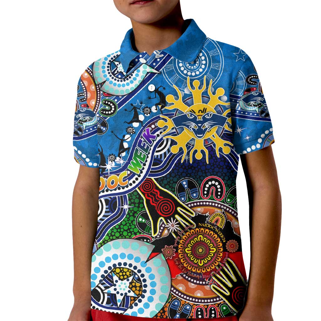 Custom NAIDOC Week 2024 Geelong Cats Kid Polo Shirt Australia Aboriginal Dot Painting