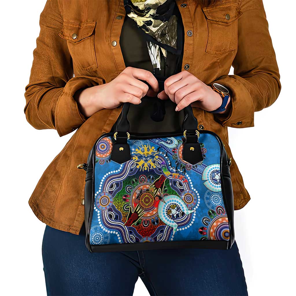 Custom NAIDOC Week 2024 Geelong Cats Shoulder Handbag Australia Aboriginal Dot Painting