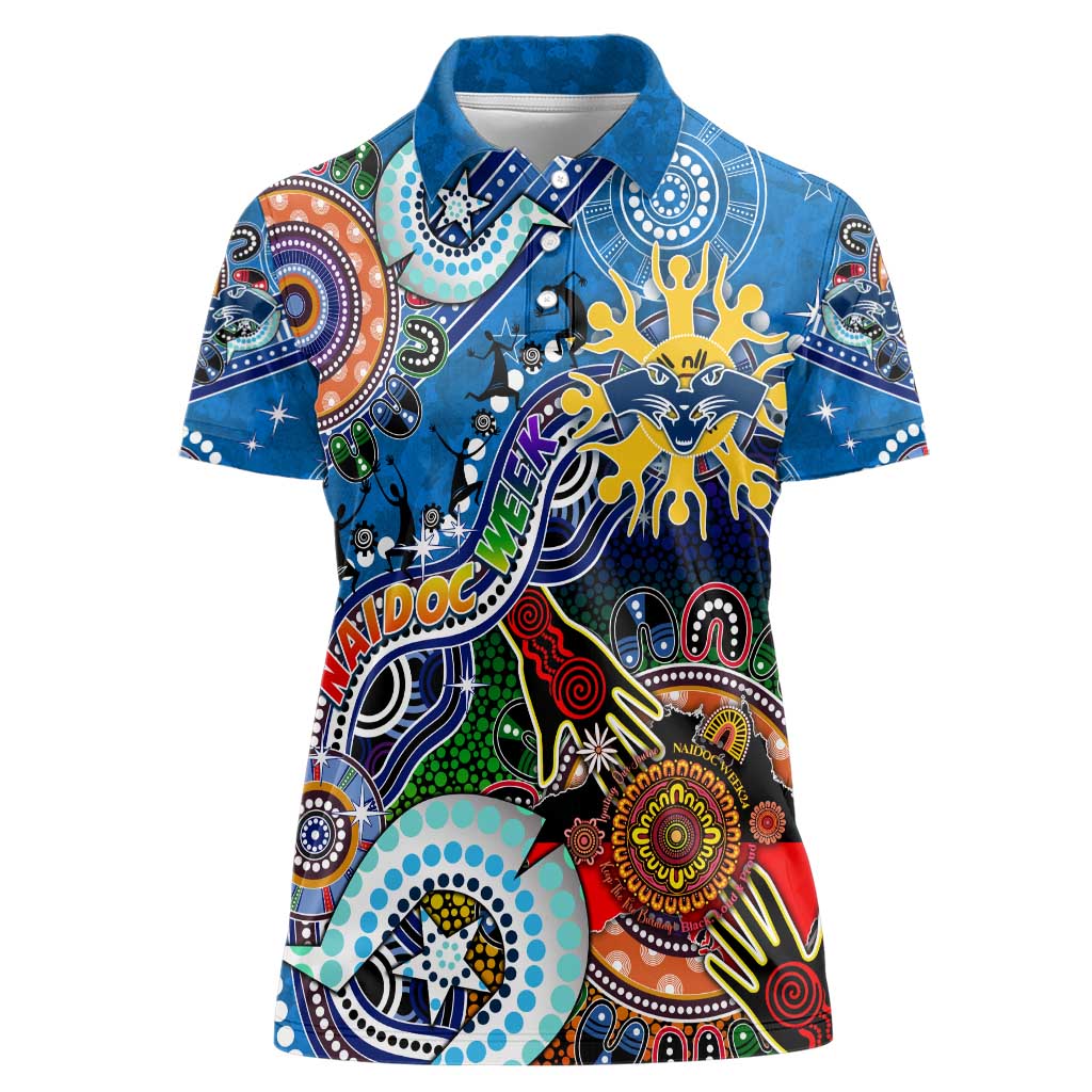 Custom NAIDOC Week 2024 Geelong Cats Women Polo Shirt Australia Aboriginal Dot Painting