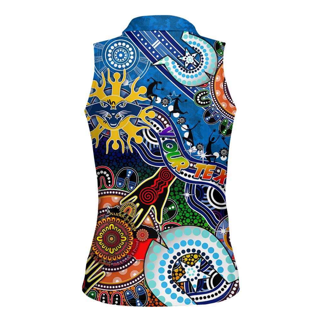 Custom NAIDOC Week 2024 Geelong Cats Women Sleeveless Polo Shirt Australia Aboriginal Dot Painting