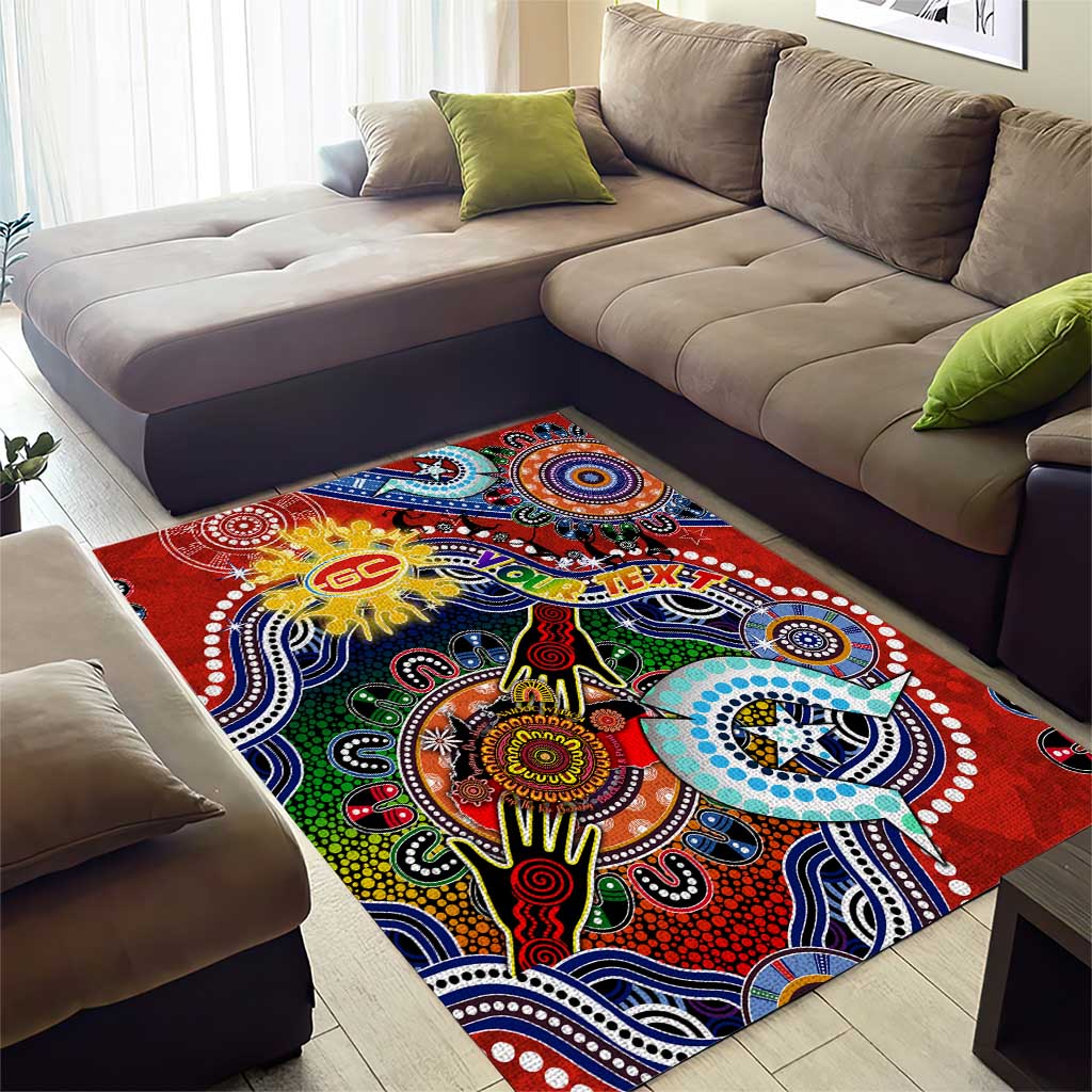 Custom NAIDOC Week 2024 Gold Coast Suns Area Rug Australia Aboriginal Dot Painting