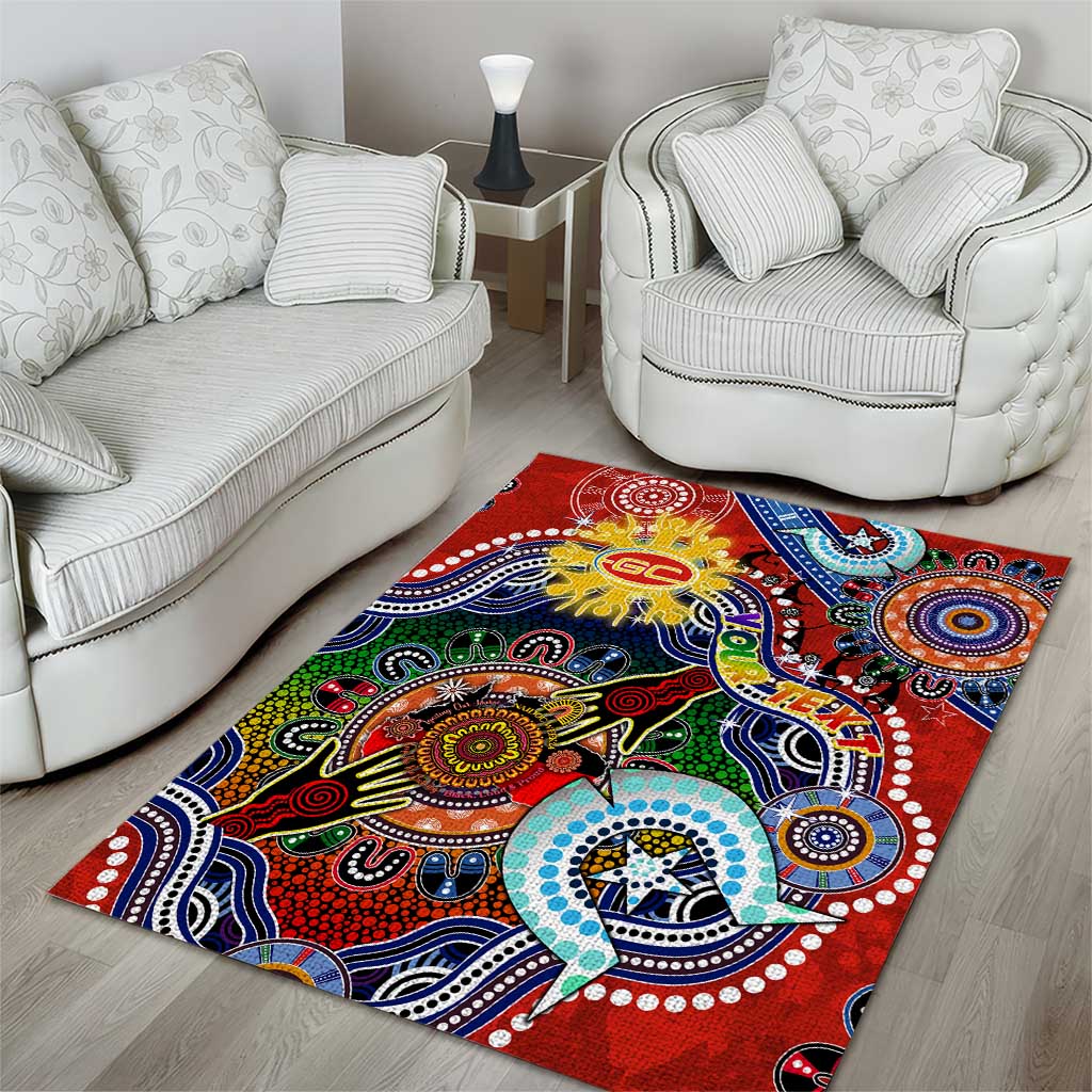 Custom NAIDOC Week 2024 Gold Coast Suns Area Rug Australia Aboriginal Dot Painting