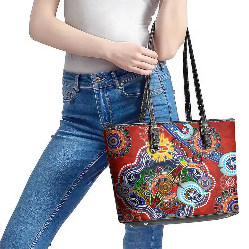 Custom NAIDOC Week 2024 Gold Coast Suns Leather Tote Bag Australia Aboriginal Dot Painting