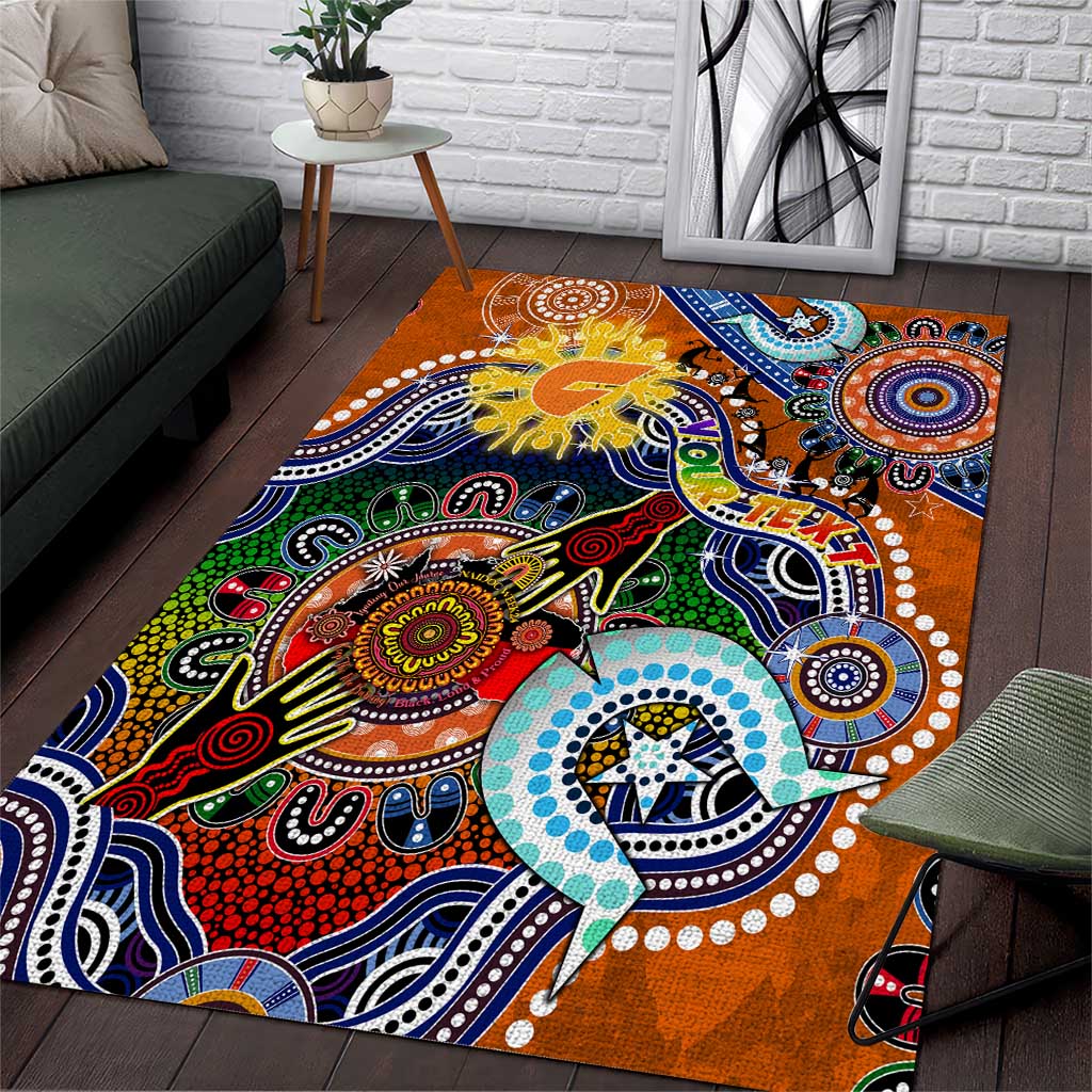 Custom NAIDOC Week 2024 GWS Giants Area Rug Australia Aboriginal Dot Painting