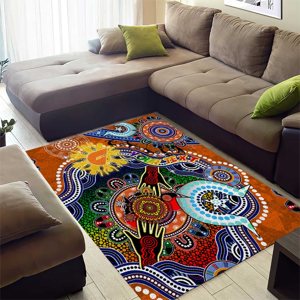 Custom NAIDOC Week 2024 GWS Giants Area Rug Australia Aboriginal Dot Painting