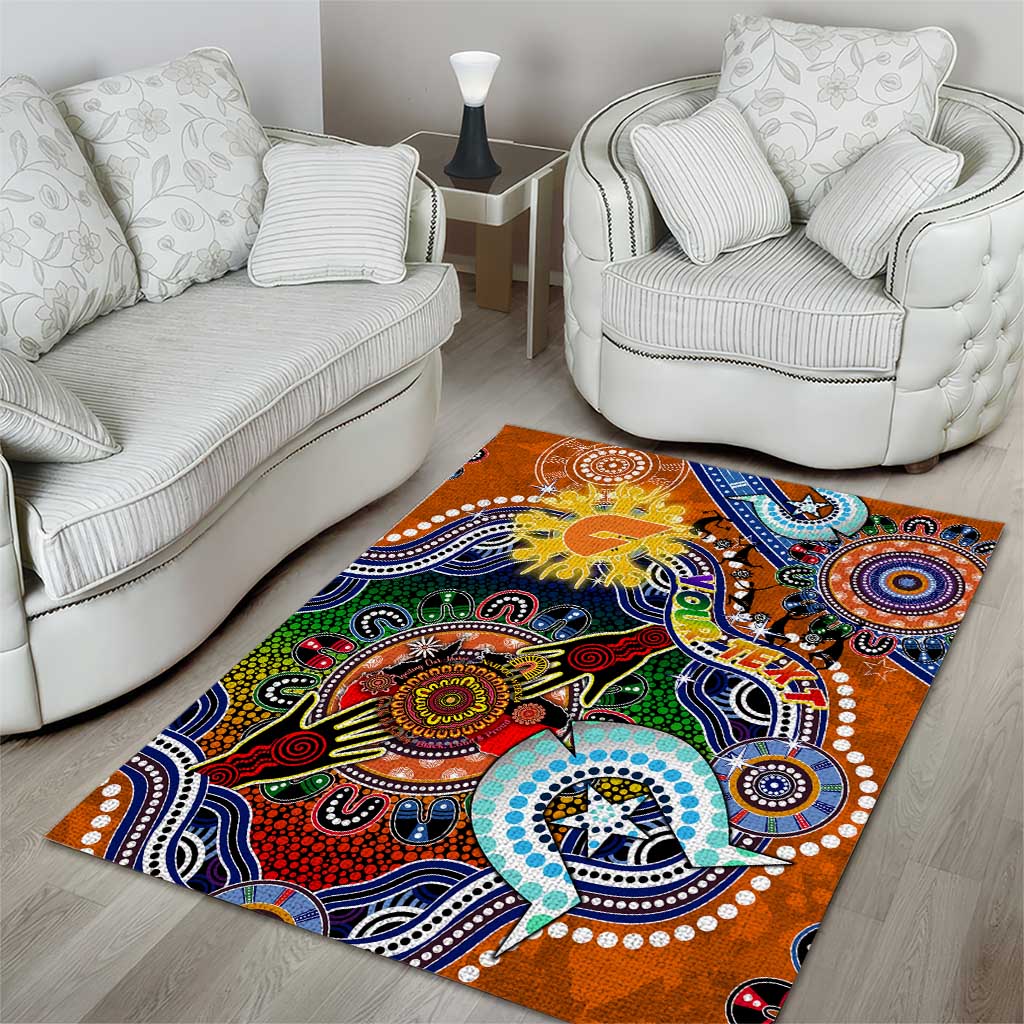 Custom NAIDOC Week 2024 GWS Giants Area Rug Australia Aboriginal Dot Painting