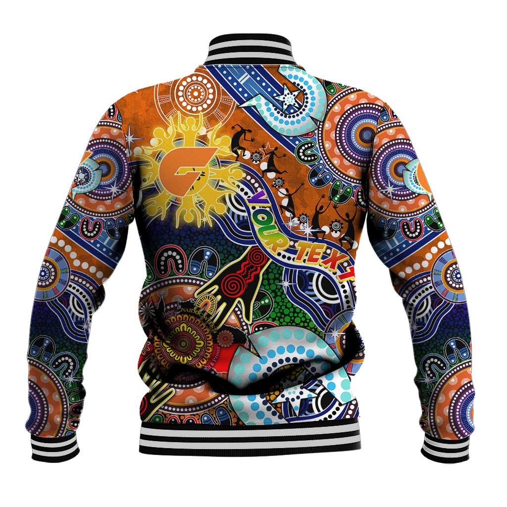 Custom NAIDOC Week 2024 GWS Giants Baseball Jacket Australia Aboriginal Dot Painting