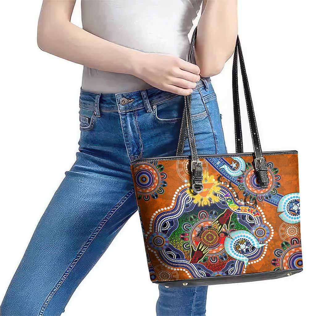 Custom NAIDOC Week 2024 GWS Giants Leather Tote Bag Australia Aboriginal Dot Painting