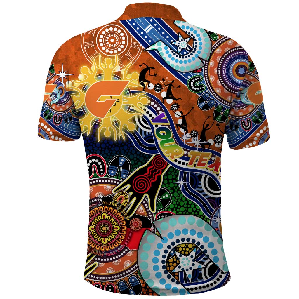 Custom NAIDOC Week 2024 GWS Giants Polo Shirt Australia Aboriginal Dot Painting