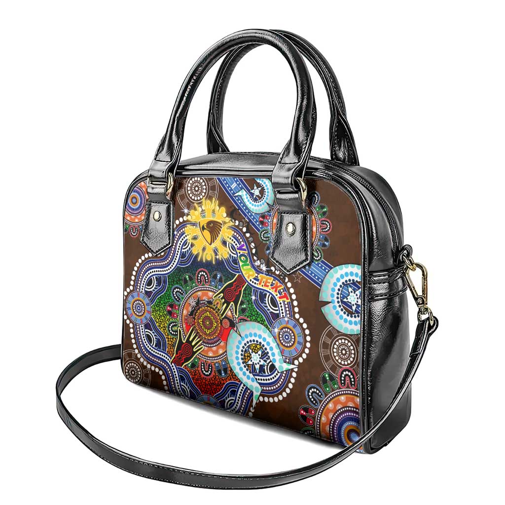 Custom NAIDOC Week 2024 Hawthorn Hawks Shoulder Handbag Australia Aboriginal Dot Painting