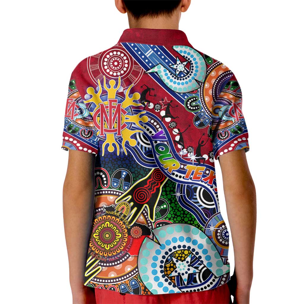 Custom NAIDOC Week 2024 Melbourne Demons Kid Polo Shirt Australia Aboriginal Dot Painting