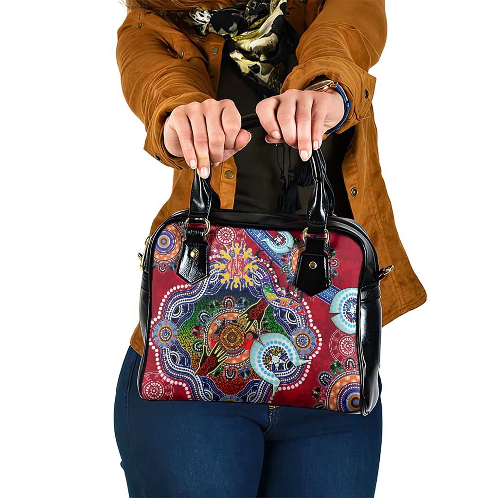 Custom NAIDOC Week 2024 Melbourne Demons Shoulder Handbag Australia Aboriginal Dot Painting