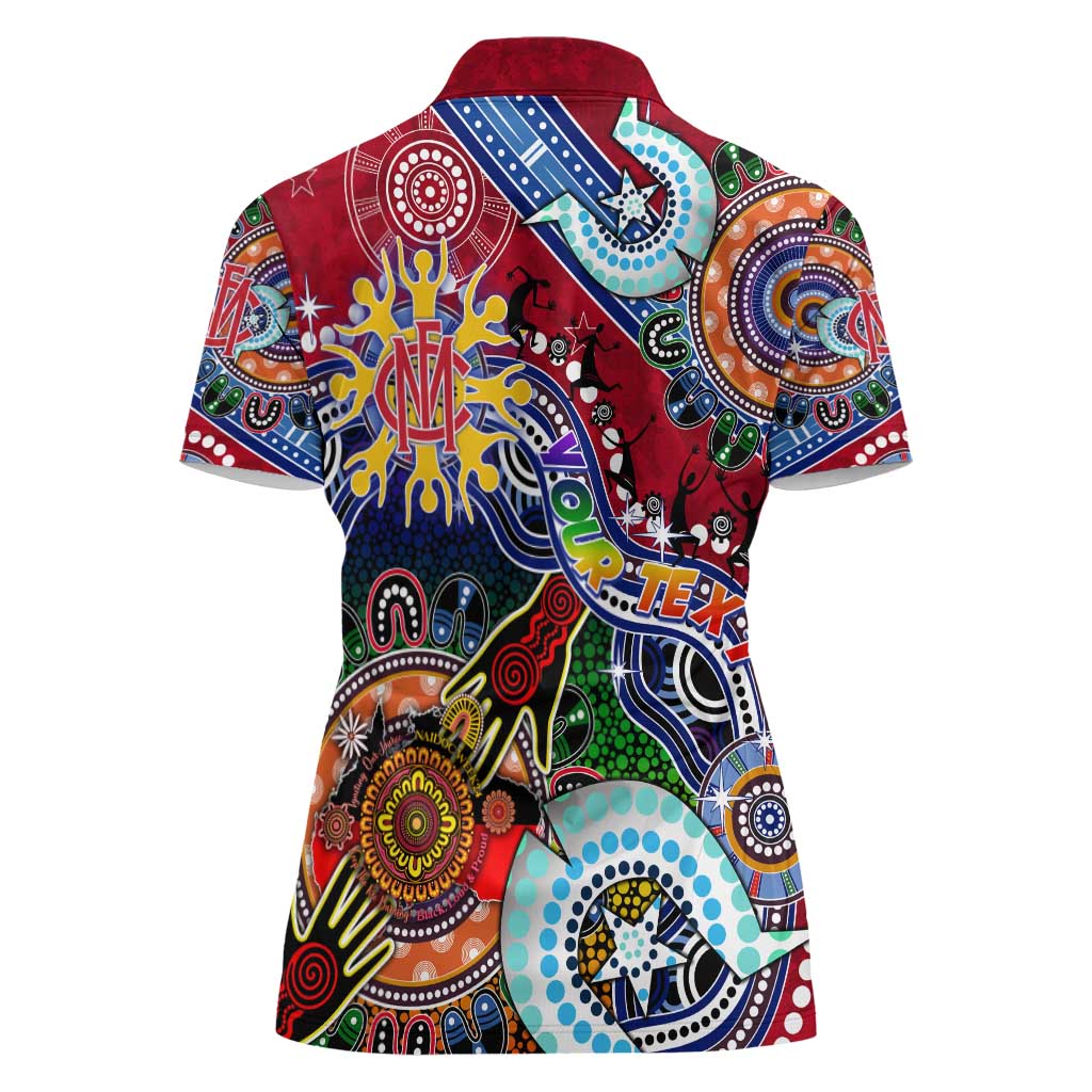 Custom NAIDOC Week 2024 Melbourne Demons Women Polo Shirt Australia Aboriginal Dot Painting