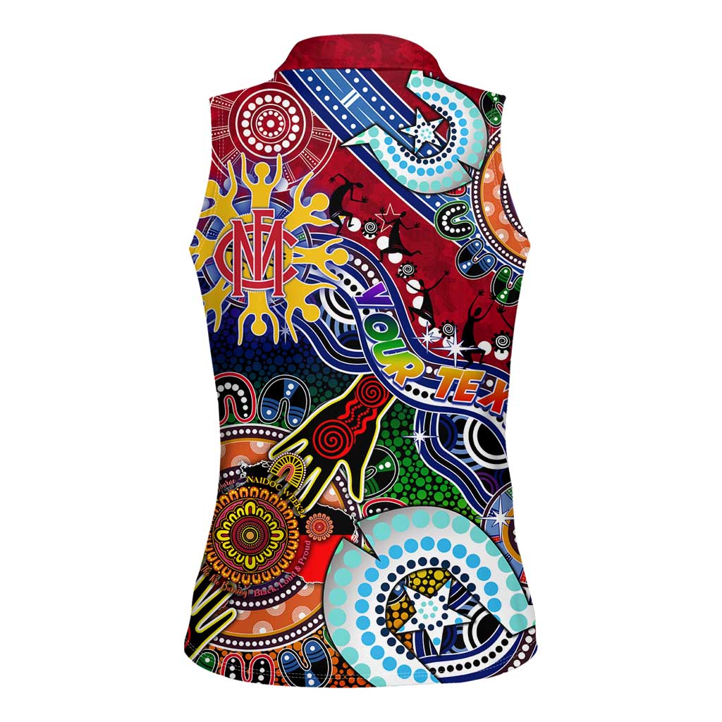 Custom NAIDOC Week 2024 Melbourne Demons Women Sleeveless Polo Shirt Australia Aboriginal Dot Painting