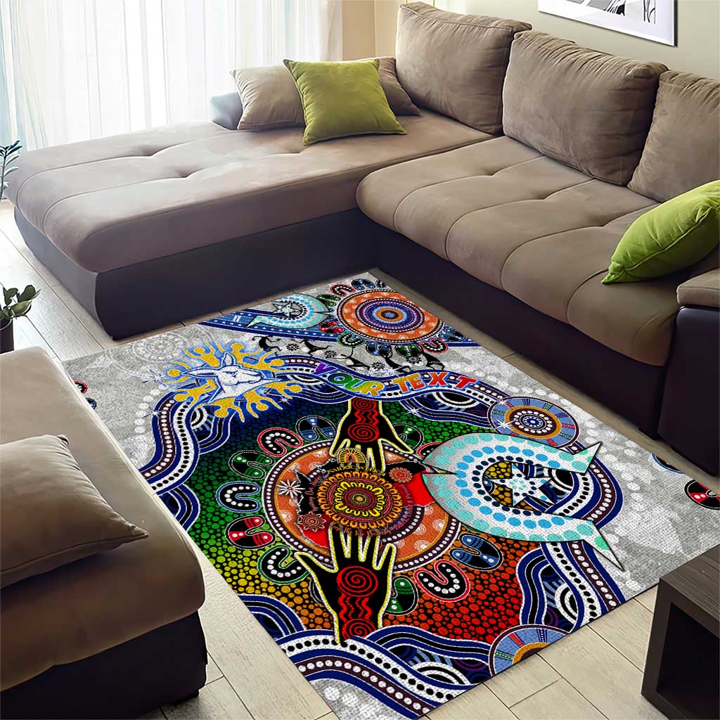 Custom NAIDOC Week 2024 North Melbourne Kangaroos Area Rug Australia Aboriginal Dot Painting