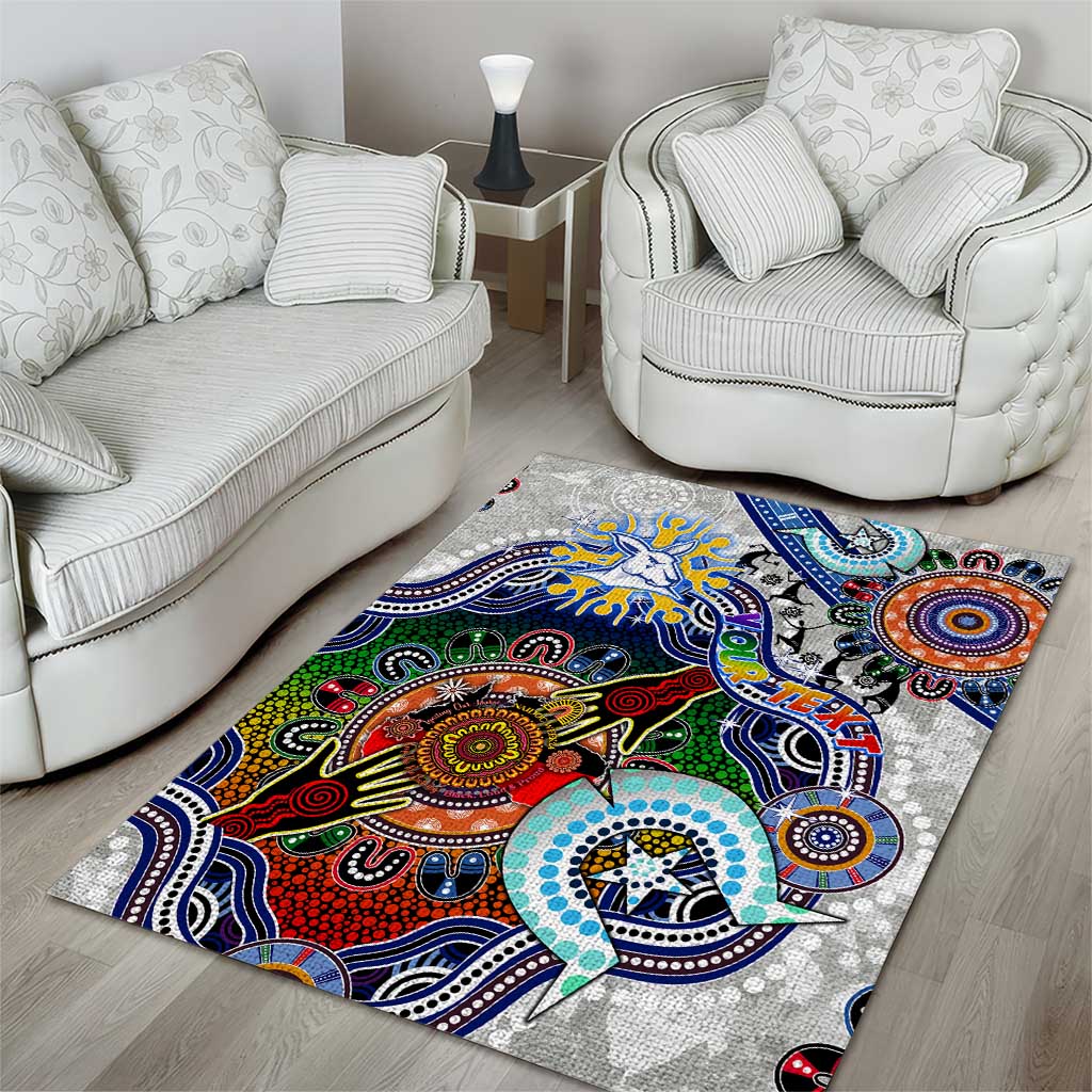 Custom NAIDOC Week 2024 North Melbourne Kangaroos Area Rug Australia Aboriginal Dot Painting