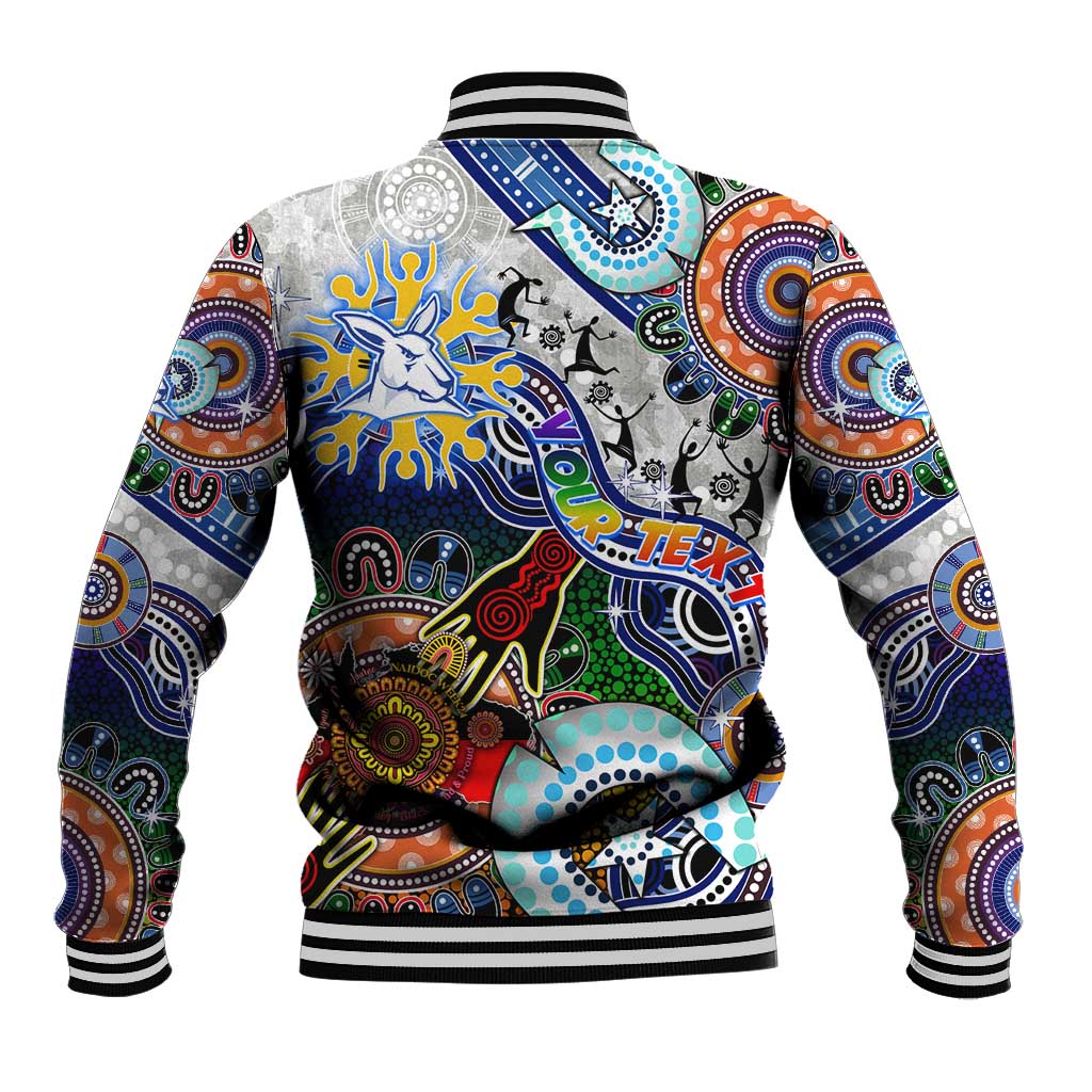 Custom NAIDOC Week 2024 North Melbourne Kangaroos Baseball Jacket Australia Aboriginal Dot Painting