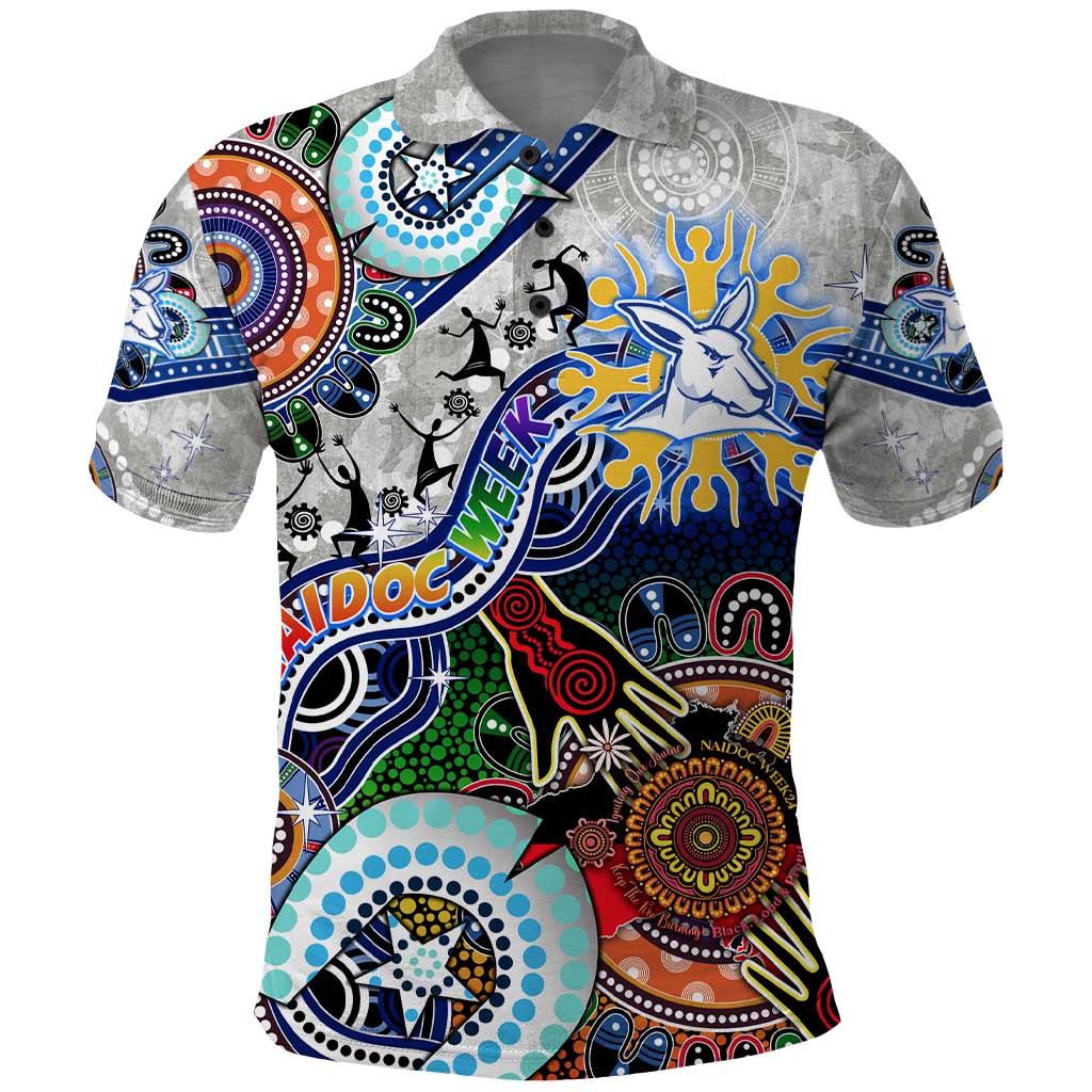 Custom NAIDOC Week 2024 North Melbourne Kangaroos Polo Shirt Australia Aboriginal Dot Painting