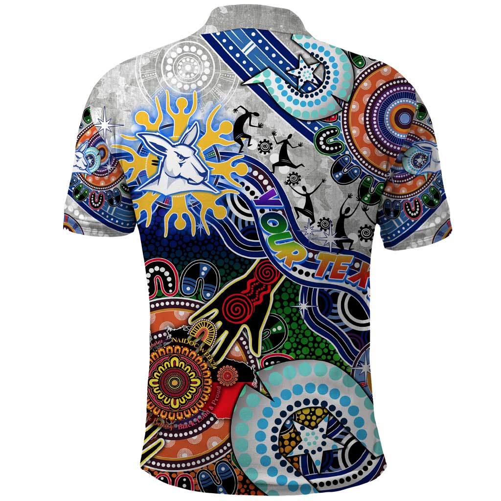 Custom NAIDOC Week 2024 North Melbourne Kangaroos Polo Shirt Australia Aboriginal Dot Painting