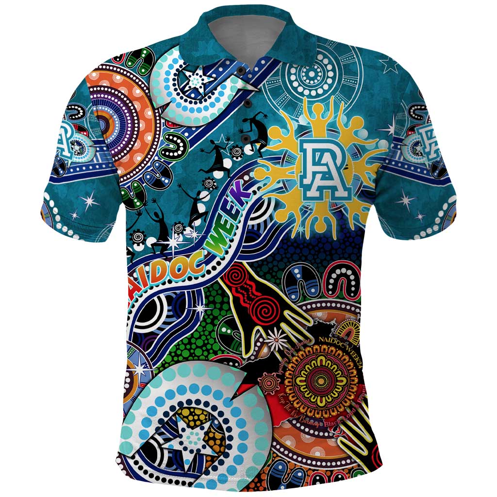 Custom NAIDOC Week 2024 Port Adelaide Power Polo Shirt Australia Aboriginal Dot Painting