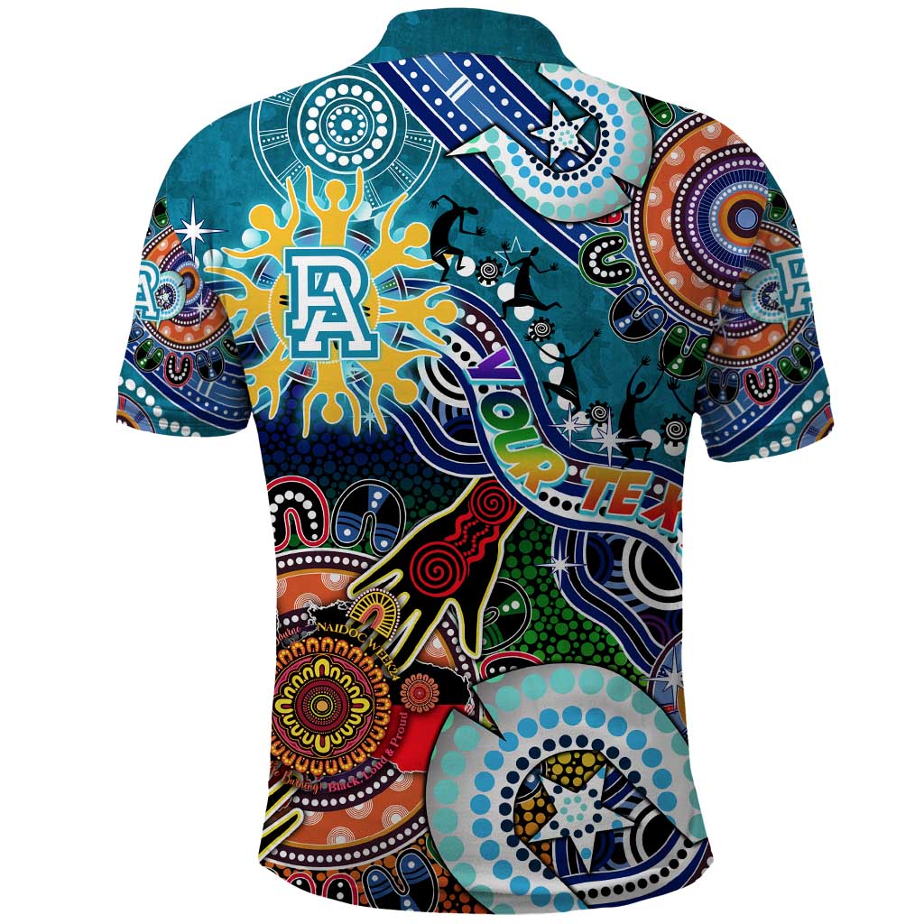 Custom NAIDOC Week 2024 Port Adelaide Power Polo Shirt Australia Aboriginal Dot Painting