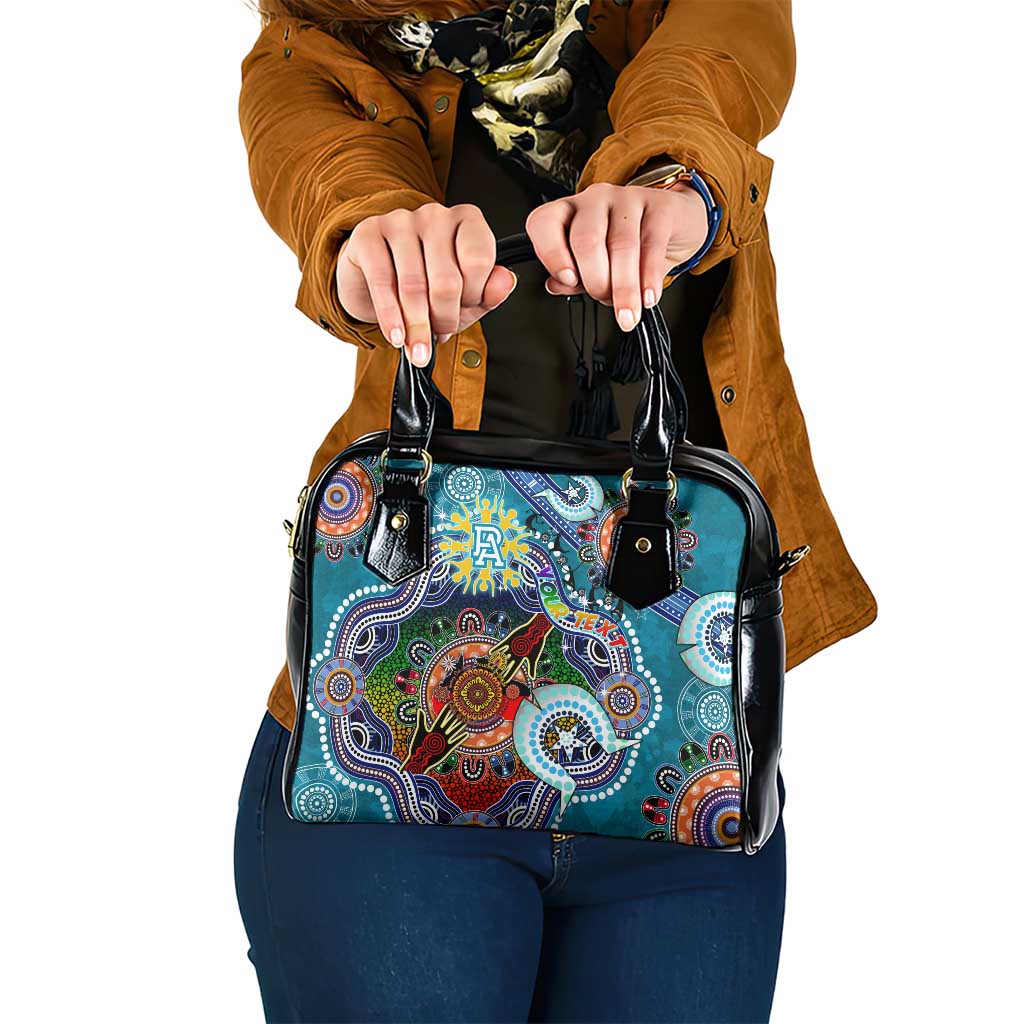 Custom NAIDOC Week 2024 Port Adelaide Power Shoulder Handbag Australia Aboriginal Dot Painting