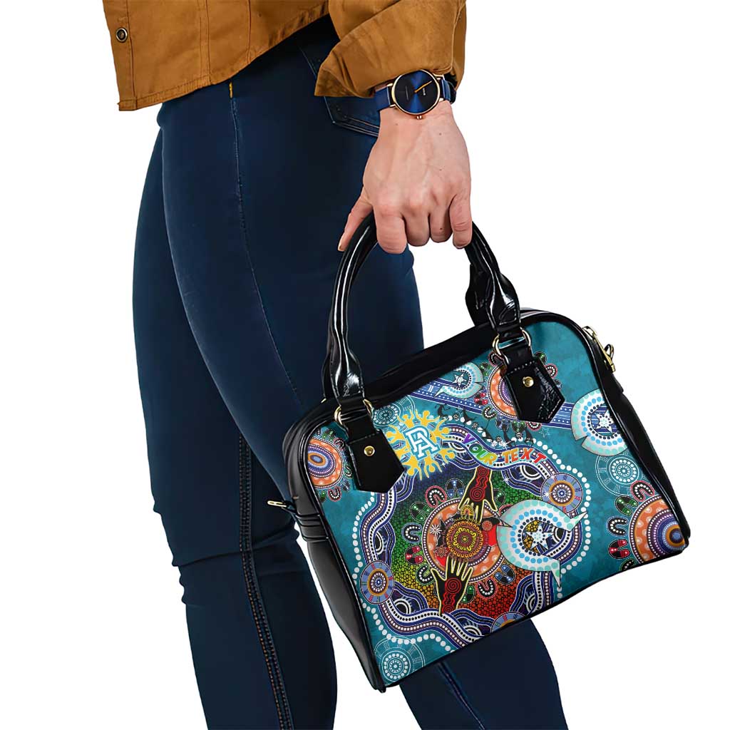 Custom NAIDOC Week 2024 Port Adelaide Power Shoulder Handbag Australia Aboriginal Dot Painting