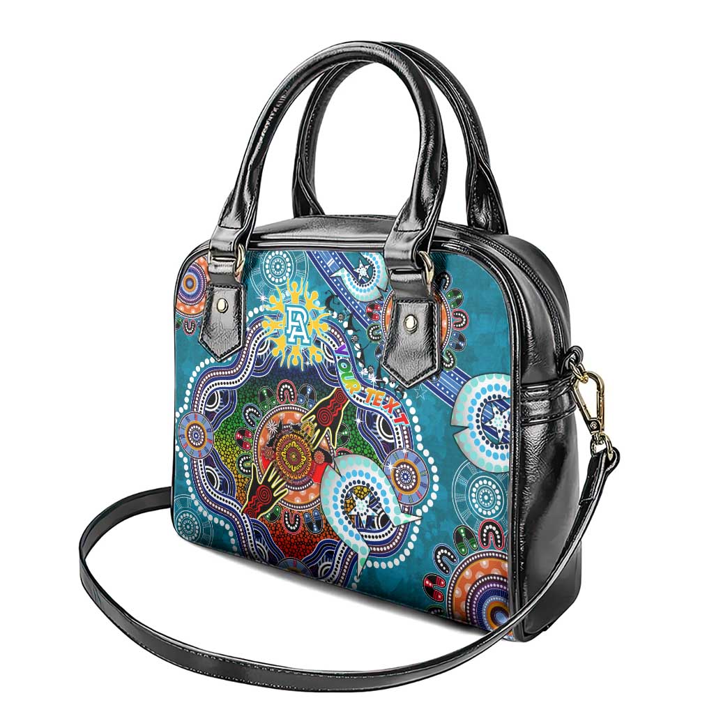 Custom NAIDOC Week 2024 Port Adelaide Power Shoulder Handbag Australia Aboriginal Dot Painting