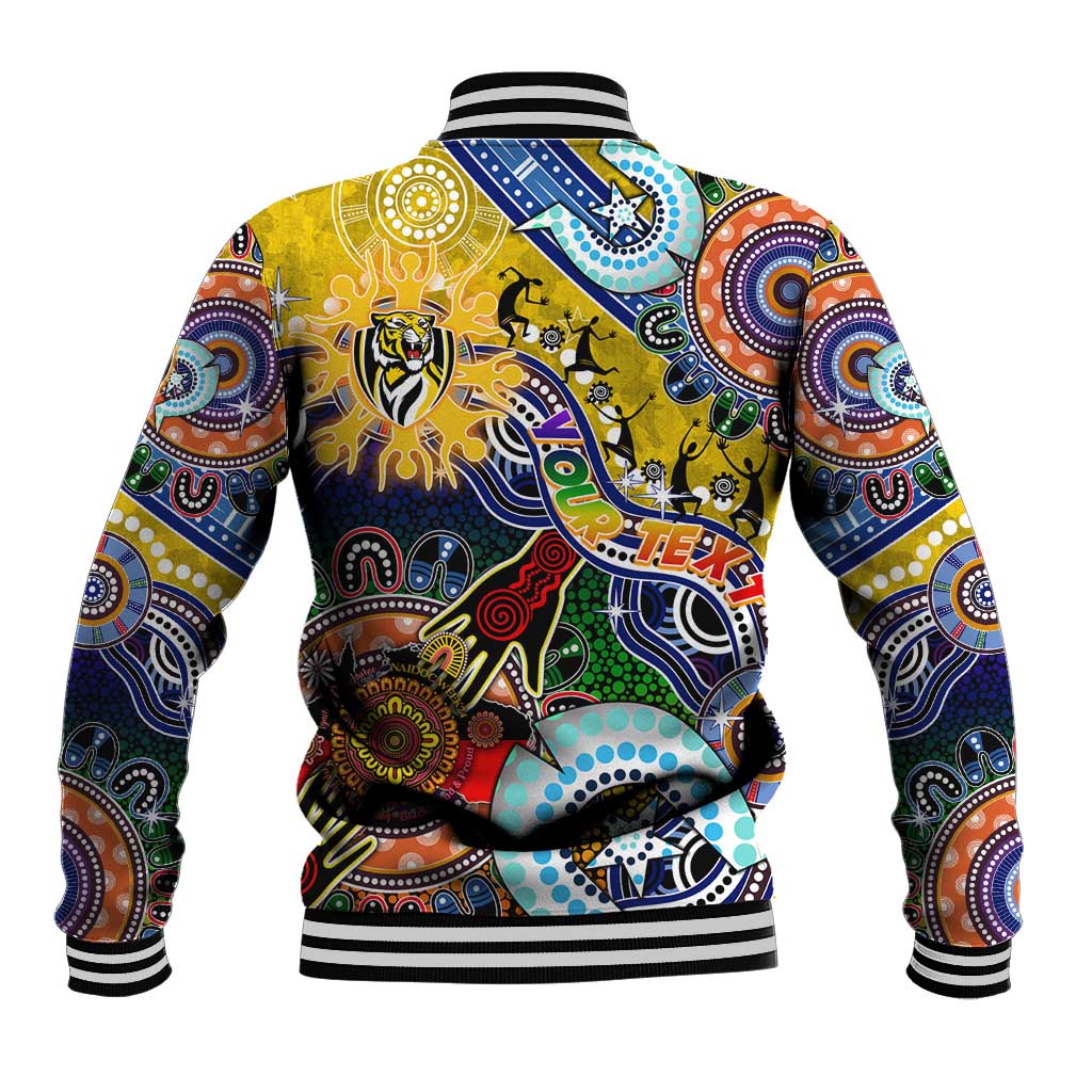 Custom NAIDOC Week 2024 Richmond Tiger Baseball Jacket Australia Aboriginal Dot Painting