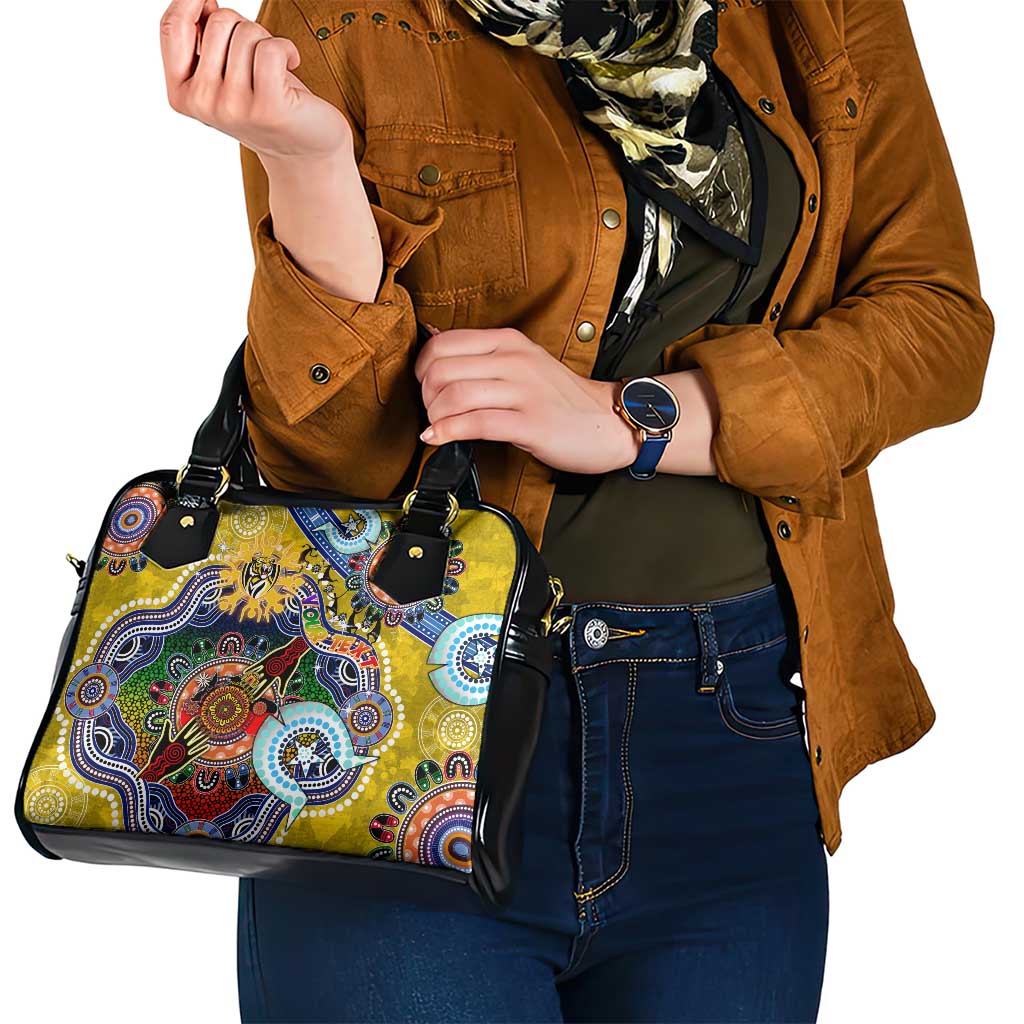 Custom NAIDOC Week 2024 Richmond Tiger Shoulder Handbag Australia Aboriginal Dot Painting