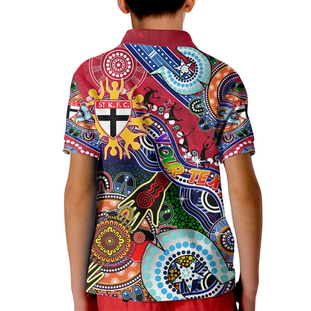 Custom NAIDOC Week 2024 St Kilda Saints Kid Polo Shirt Australia Aboriginal Dot Painting